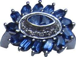 Ceylon Blue Sapphire and Diamond Cluster Ring