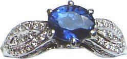Ceylon Blue Sapphire and Diamond Ring - Image 2