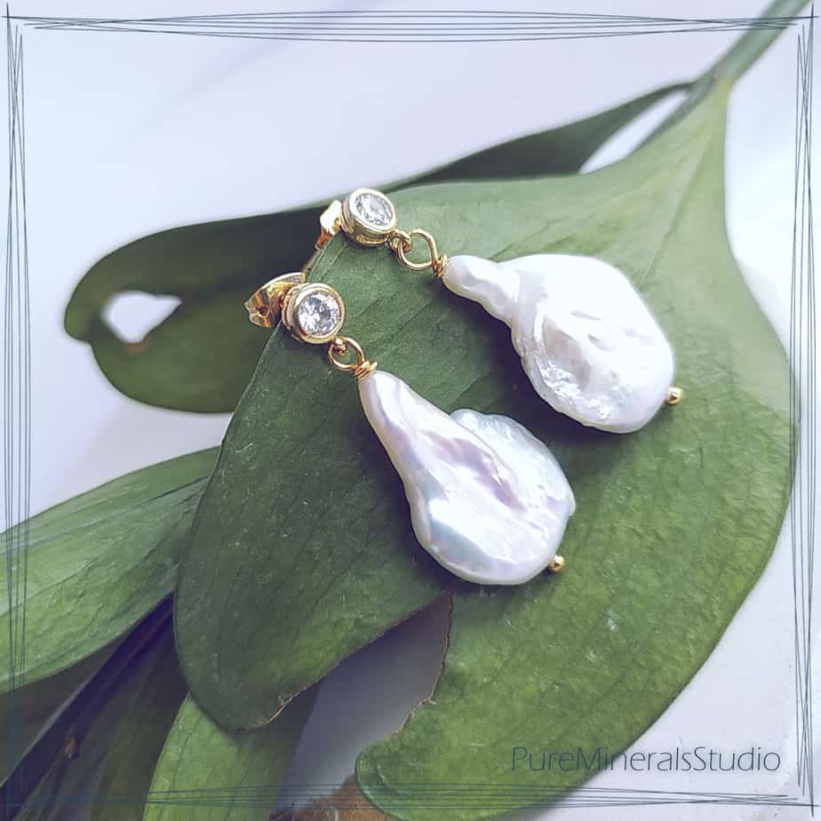 Earrings made of Baroque Pearl - Image 4