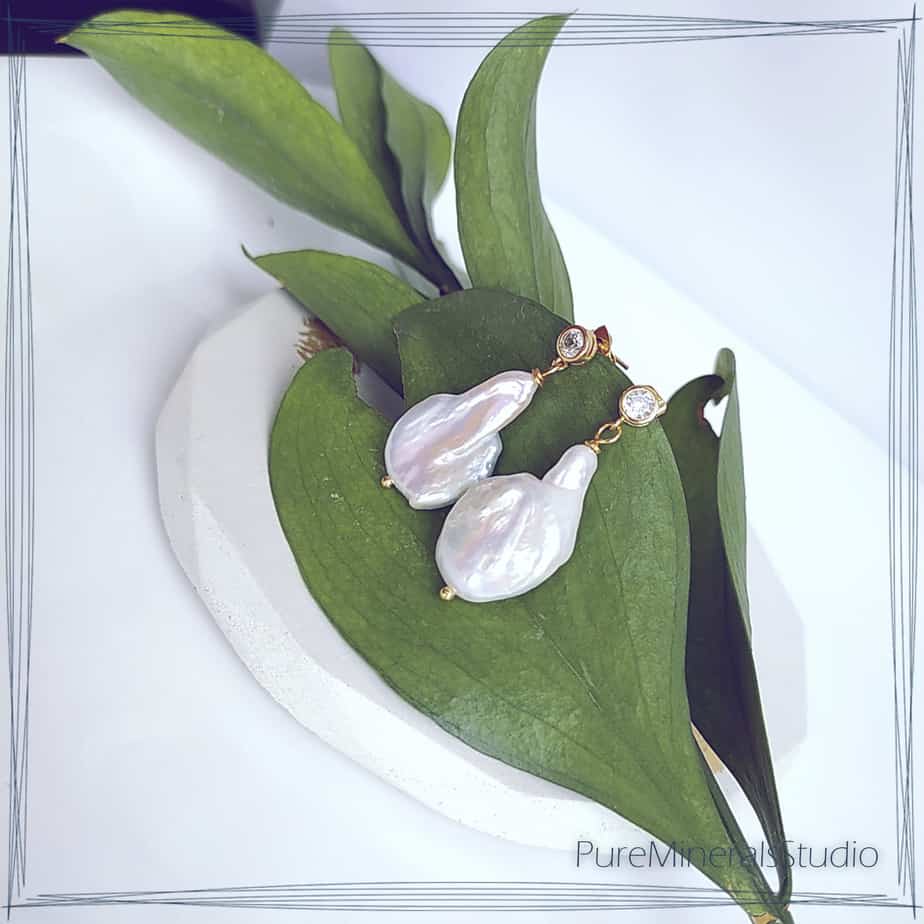 Earrings made of Baroque Pearl - Image 3