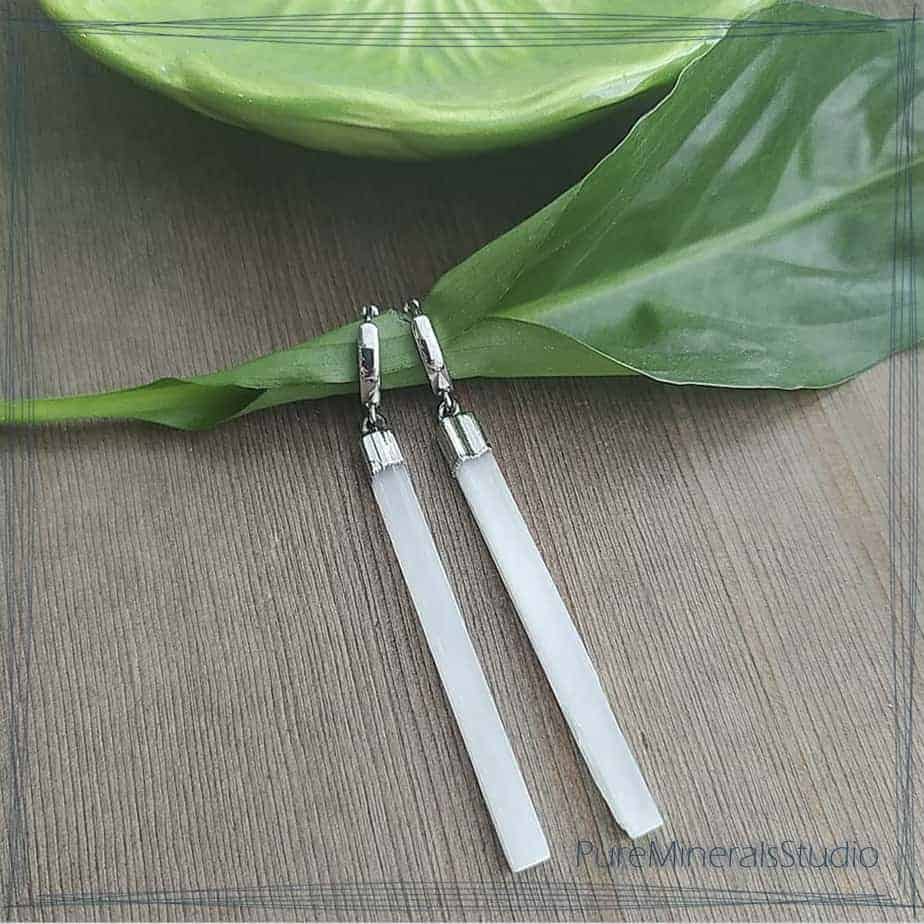 Earrings made of Selenite - Image 2