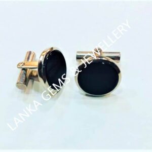 Pair of Cufflinks with Black Onyx set in Sterling Silver