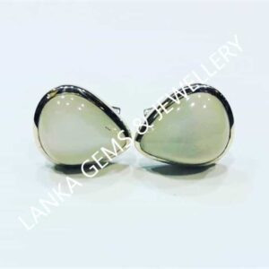 Pair of Cufflinks with Moonstone set in Sterling Silver